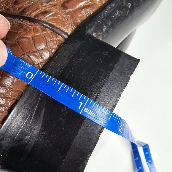 Sedona West Mens Cowboy Boots Leather Crocodile Print Cognac Brown Mens 7.5D NWT - Picture 13 of 14